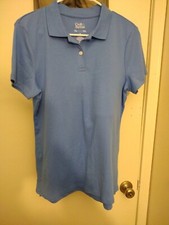 Croft Barrow Polo Men's M Easy Care Short Sleeve Shirt Blue
