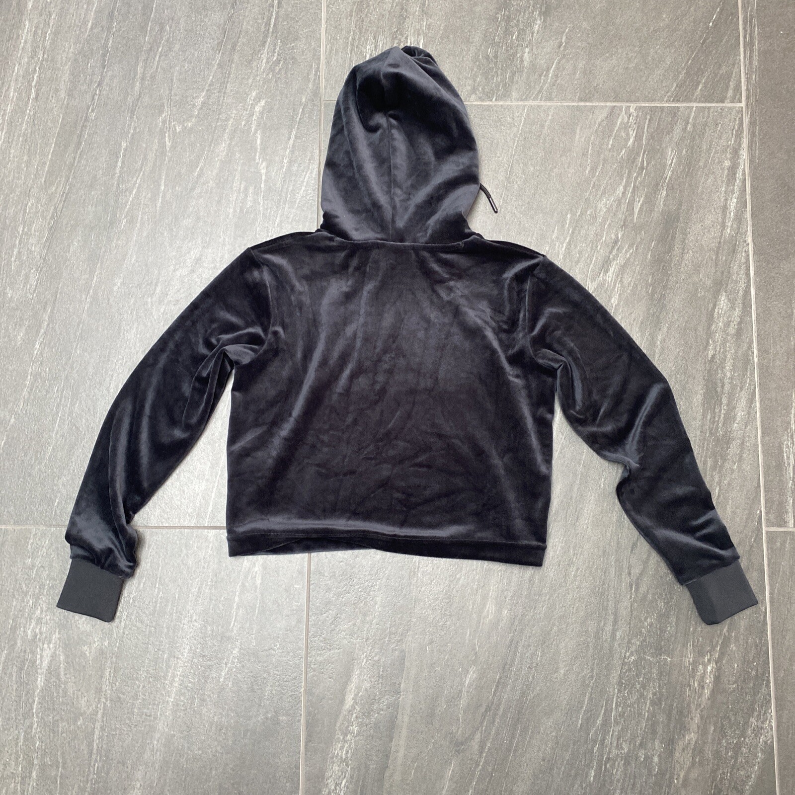 FILA felpa con cappuccio donna morbida paillettes colore blu scuro taglia UK 4 NUOVA