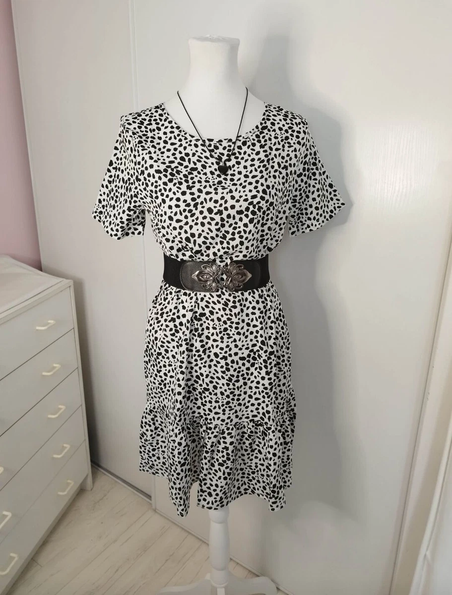 Robe Shein Neuve Sans étiquette - Noir Et Blanc Rayures Et Pois - Taille XS