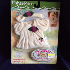 New 1999 Fisher Price Briarberry Bear Wear Soft White Dress  Headband Outfit