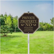 No Soliciting Sign for House, Large Private Property No Trespassing Sign, 10 ...