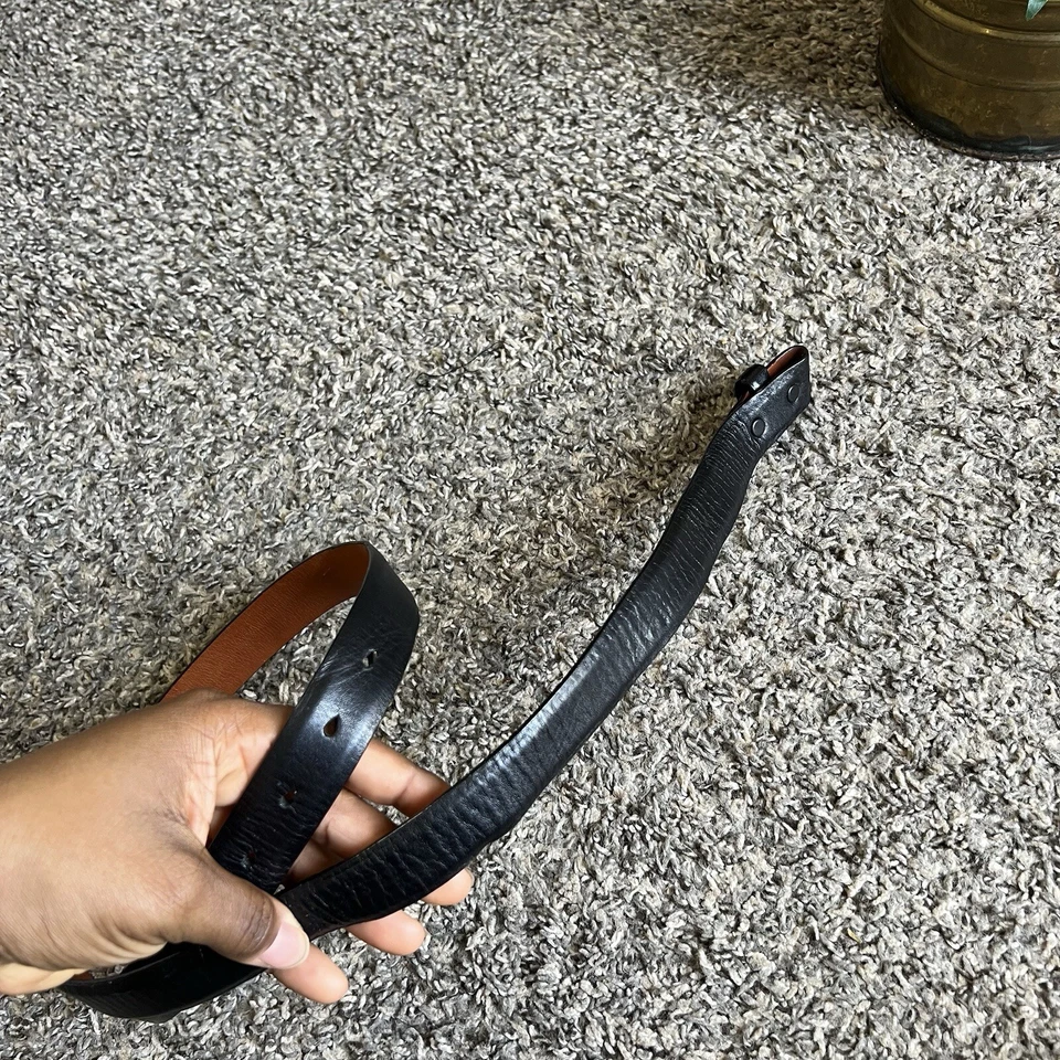 Correa de cinturón de cuero italiano negro Robert Lee Morris RLM talla M (31-35”) cintura Foto 3 de 4