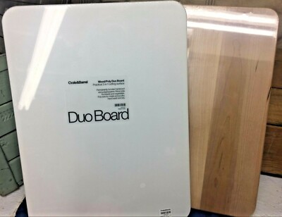 2-in-1 CRATE & BARREL Wood Poly Duo Board Cutting Hardwood Vegetables Meat Bread
