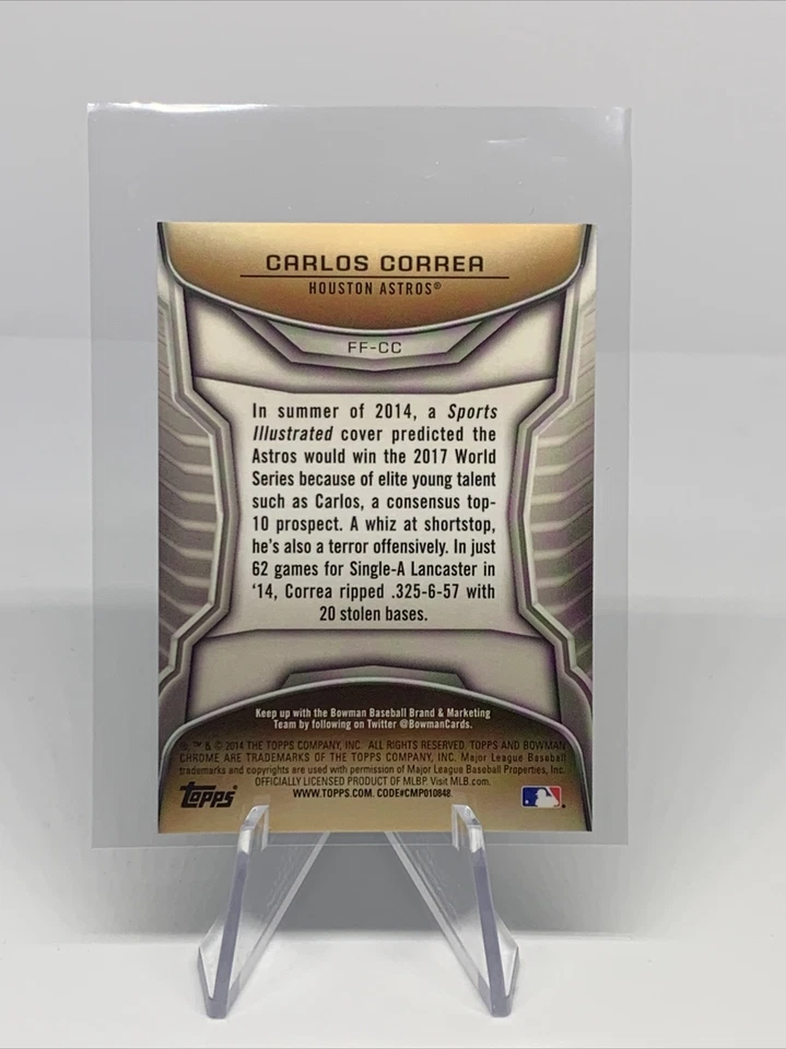  2014 Bowman Chrome Draft Future of the Franchise Mini #FFCC Carlos Correa - Image 2 of 2