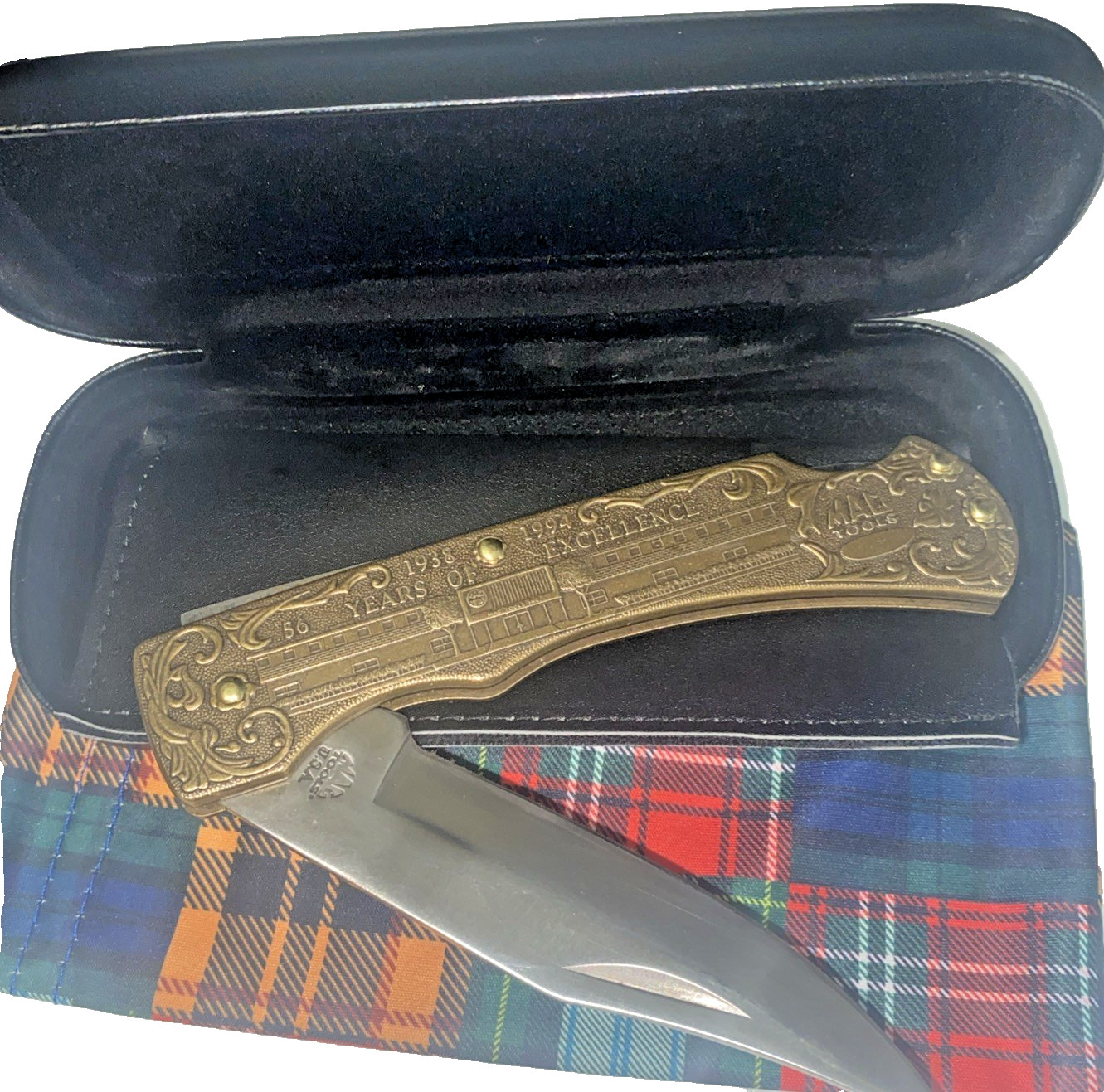 Vintage 1938-1994 MAC TOOLS 56 YEARS OF EXCELLENCE Brass COLLECTORS KNIFE U.S.A.