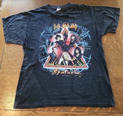 DEF LEPPARD Tシャツ Amazon.com: Def Leppard T Shirt Hysteria Album Art Band Logo