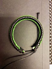 Mens Boys Handmade Leather Braided Surfer Wristband Bracelet Bangle Wrap 
