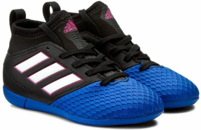 ADIDAS Boy's Ace 17.3 In J Shoes, Core Black/Footwear White/Blue, US 5
