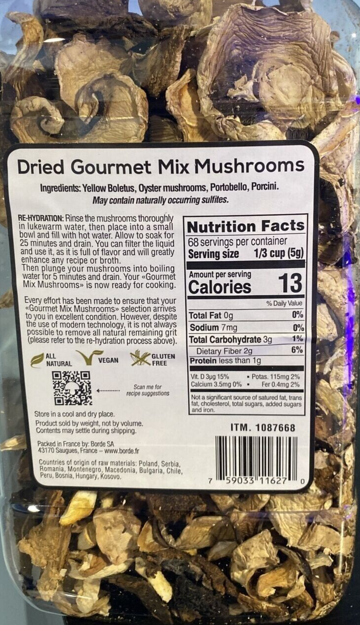 The Wild Mushroom Co Dried Gourmet Mushroom Mix France 12 oz EXP 12/