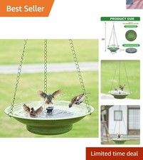 Elegant 30" H Solar-Powered Metal Bird Bath with Bubbler for Gardens