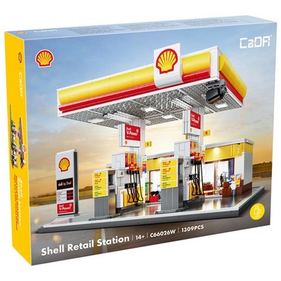 CaDA Shell Tankstelle Ziegel Modell 1309 Teile Alter 14+