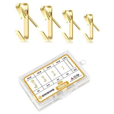 Picture Hanging Hooks, 50 Pcs Heavy Duty 10-50 lbs Picture Hangers 10-50LB GLD