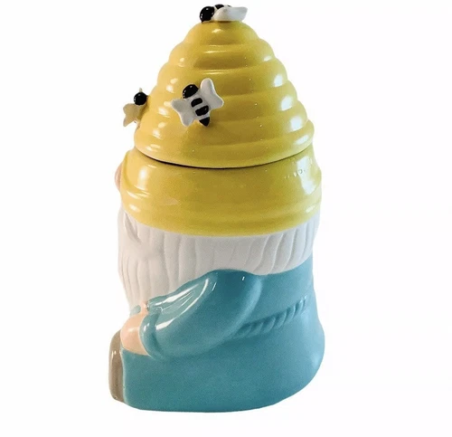 2 Martha Stewart Ceramic Gnome Beehive Candle Jar w Lid 20.5oz Vanilla Honey NWT - Picture 4 of 12