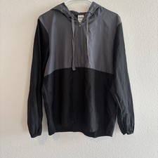 Victoria's Secret PINK Women's 1/2 zip Windbreaker Jacket Size XS Gray And Black