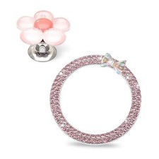 2PCS Bling Car Engine Start Stop Decoration Ring, Flower Car Push to Start