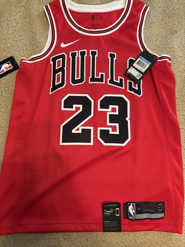 Nike Authentics Michael Jordan #23 Chicago Bulls Basketball Jersey 44 Medium Red