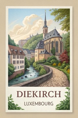 Captivating Diekirch Luxembourg - Mesmerizing Travel Poster Art Print A1-A4 Post