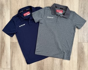 CCM HOCKEY Youth Performance Tactical Cool Short Sleeve Polo Shirts, Size Medium