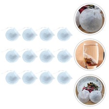 100 Pcs Disposable Tea Bags White Round Filter Paper Drawstring Bags for Tea 0.08 per strip