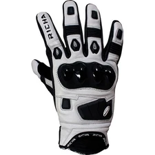Richa Rock Leather Motorcycle Motorbike Gloves Black / White