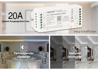 Miboxer Led-Controller 2In1 2,4G FüR Single & Dual Color 12–48V Dc 20A