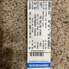 2020 Rolling Stones Ticket Stub Unused Cleveland Ohio