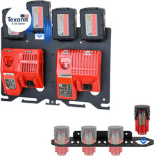 3-In-1 Metal Wall Mount for Milwaukee Charger, Battery and Drill, Battery Holder