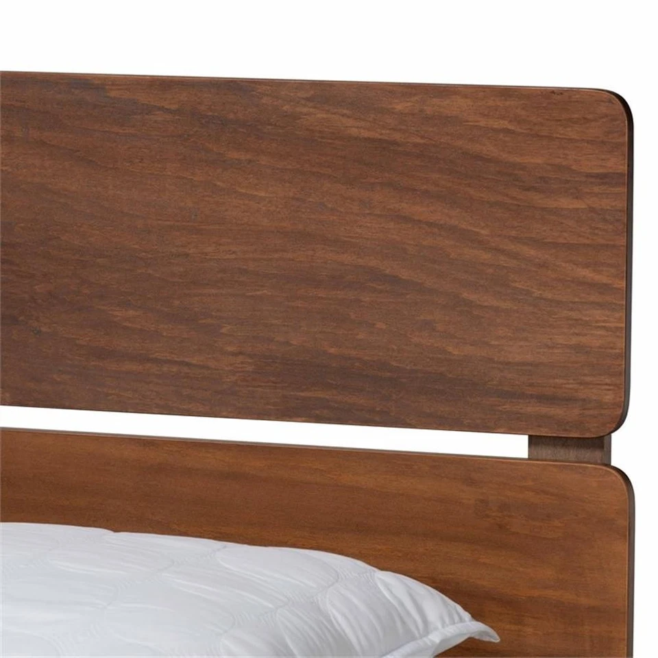 Cama con panel tamaño king de madera con acabado de nogal Baxton Studio Anthony Foto 4 de 4
