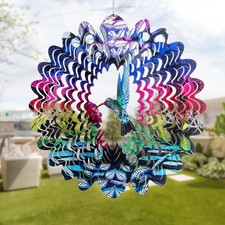 Hummingbird Wind Spinner - 3D Kinetic Metal - Garden