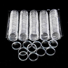 100Pack Coin Holder 25mm Clear Capsules Storage Box Display Case for US Quarters
