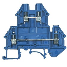 1 Piece Dinkle Terminal Block DKK2.5N-BL Blue Two Tier DIN Rail 20A 12-22AWG
