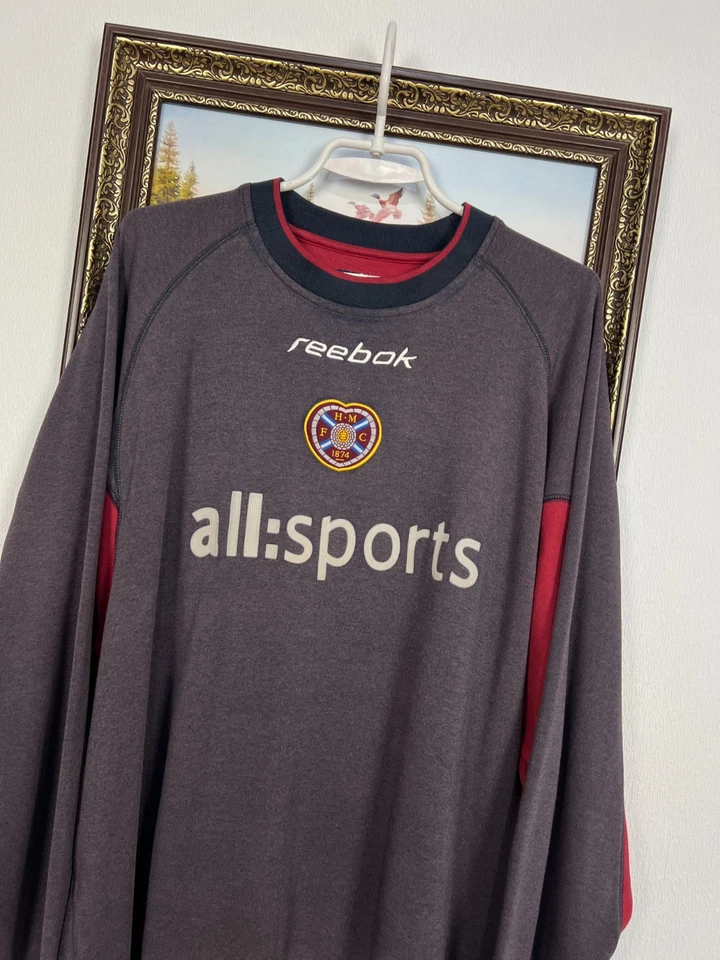 Vintage Reebok Heart Of Midlothian Hearts Football Sweatshirt Crewneck Sz 2XL - Image 3 of 4