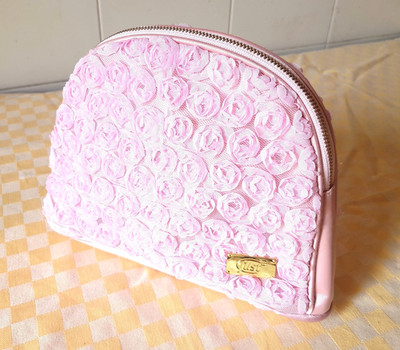 Handtasche Pochette Trousse JUST für Damen Damen Stoff Rosen mit Reißverschluss