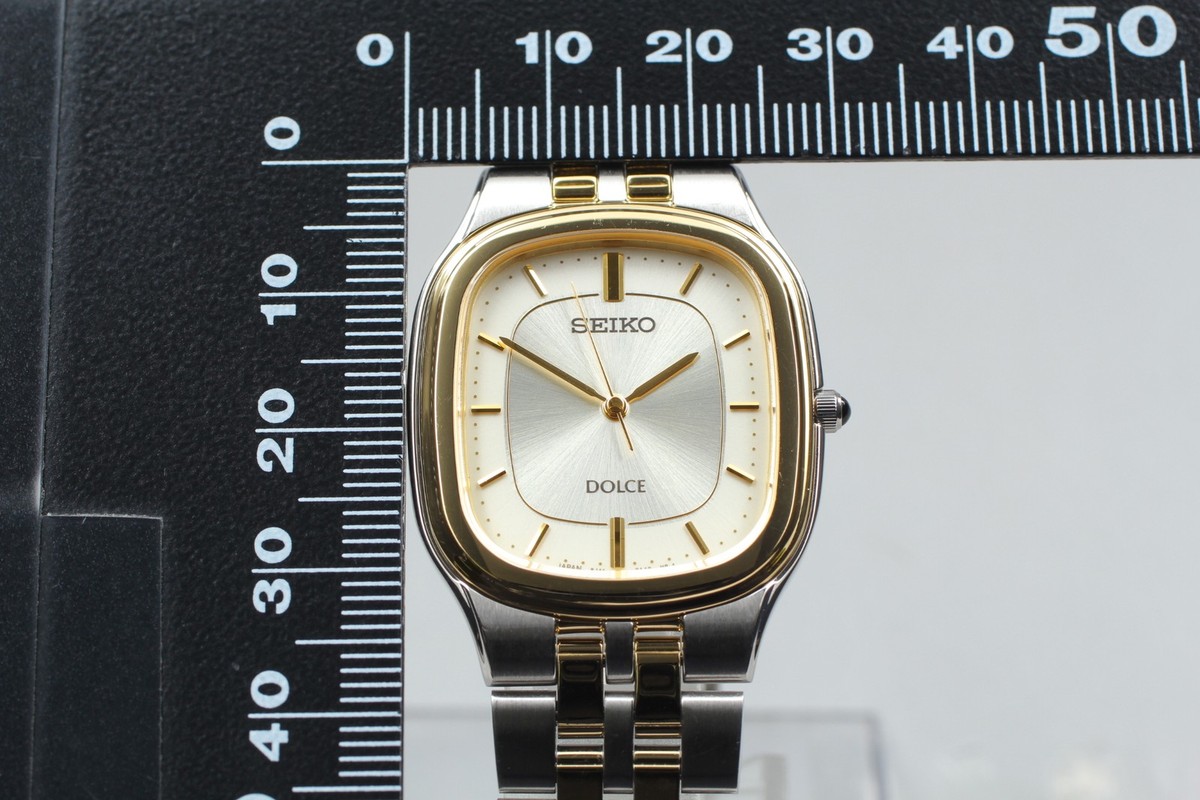 Vintage 2000 Seiko Dolce 8J41-0AA0 Two-Tone HAQ Quartz Mens Watch