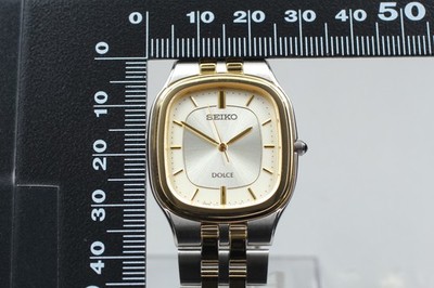 Vintage 2000 Seiko Dolce 8J41-0AA0 Two-Tone HAQ Quartz Mens Watch