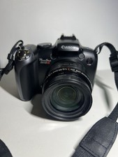 Canon Powershot SX10 IS Digital Camera Black with Canon strap TESTED WORKS
