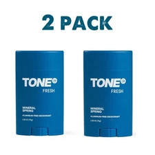 (2 Pack) Tone By AMP Men's Aluminum Free Deodorant, Fresh Scent