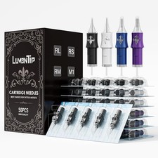 50Pcs Spark Tattoo Cartridge Needles Assorted Mixed Disposable with Membrane