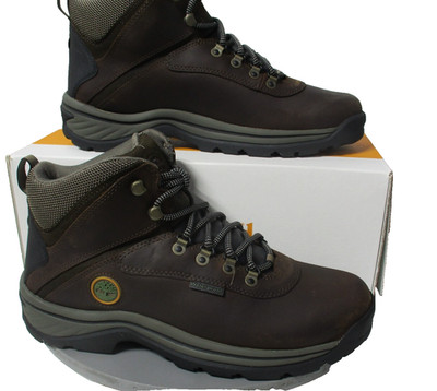 Timberland White Ledge Mid Waterproof Brown Leather Boots Mens Size 10 M