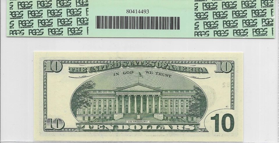 1999 $10 NEW YORK * STAR * ⭐️ FRN. PCGS SUPERB GEM New 67 PPQ Banknote. - Image 3 of 3