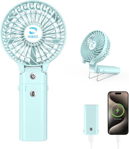 5200mAh Portable Fan Foldable Handheld Mini USB Rechargeable Personal 20H Max