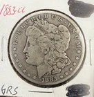 1883-CC Morgan Silver Dollar Silver Coin VF Tough Carson City