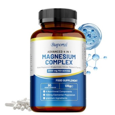 Magnesium 90pcs, Improves Sleep,Relaxation,Supports Bone,Muscle and Heart Health