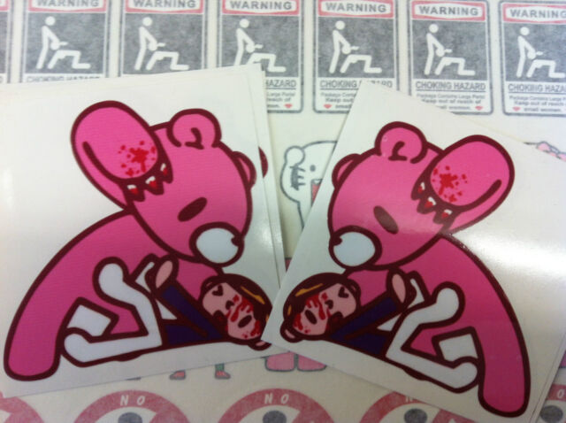 GLOOMY BEAR  Punch Boy cute stickers decals bumper window computer vinyl x 2