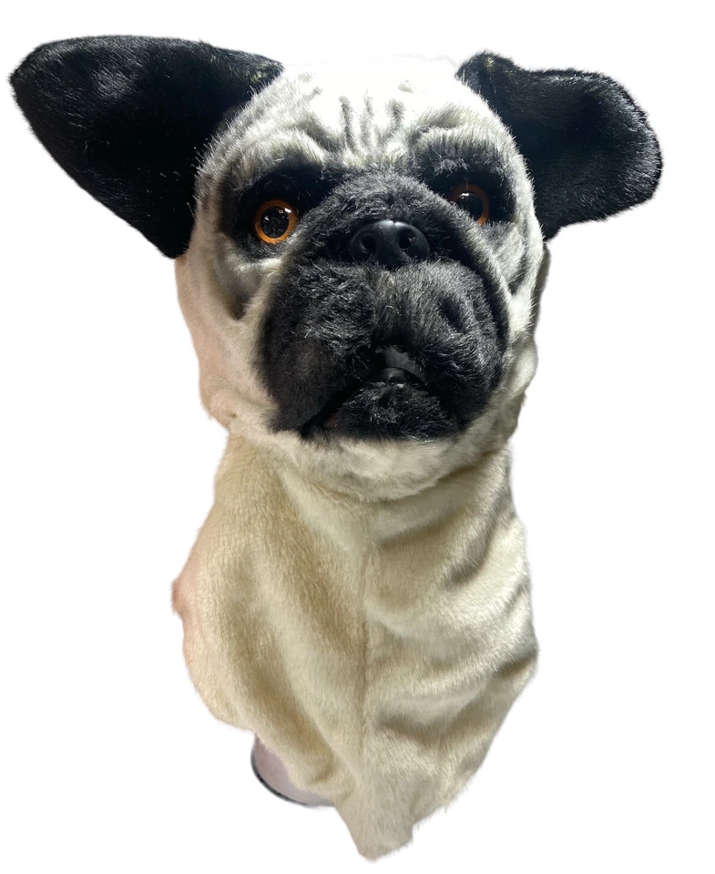 Realistic Pug Dog Mask Furry Costume Moving Mouth By Thumbs Up - Image 4 of 4