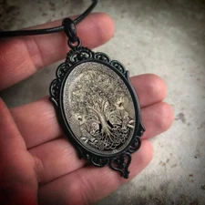 Tree of Life Gothic Pendant Jewelry Vintage Black Magical Strength Necklace D