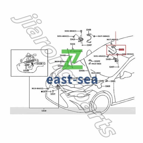 Right Side Pop Up Bonnet Lifter Sensor Devices For Lexus ES300h ES350 19-22 - Picture 6 of 6