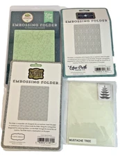 LOT of 4 EMBOSSING FOLDERS for BIG SHOT Rocket Ship Constellation Compass