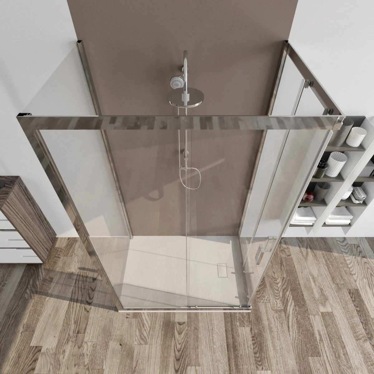 Paroi De Douche Ariete 3 Côtés – 80x80x80 Cm – Ouverture Centrale, Modèle HDC00118