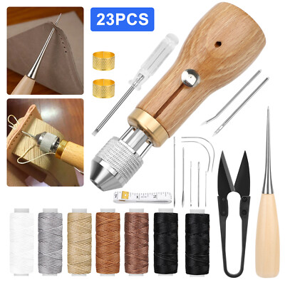 Professional Leather Speedy Stitcher DIY Sewing Awl Waxed Thread Repair Tool Kit